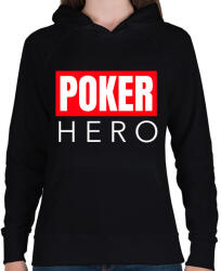 printfashion POKER HERO - Női kapucnis pulóver - Fekete (10995796)