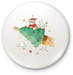 printfashion Karácsonyi cica - Kitűző, hűtőmágnes - Fehér (11284247)