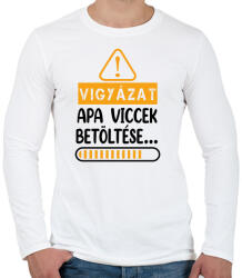 printfashion Apa viccek betöltése - Férfi hosszú ujjú póló - Fehér (7128710)