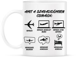 printfashion Amit a szabadidőmben csinálok - Bögre - Fehér (7687580)