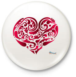 printfashion Szív - Kitűző, hűtőmágnes - Fehér (3076935)