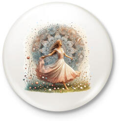 printfashion Zen lány - Kitűző, hűtőmágnes - Fehér (15884401)