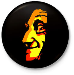 printfashion Face - Kitűző, hűtőmágnes - Fekete (3092813)