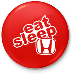 printfashion Eat Sleep Honda - Kitűző, hűtőmágnes - Piros (3627955)