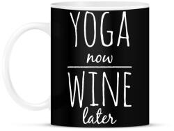 printfashion Előbb YOGA, aztán BOR - Bögre - Fekete (963187)