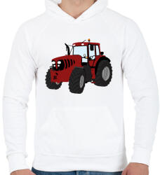 printfashion Red traktor - Férfi kapucnis pulóver - Fehér (3473816)