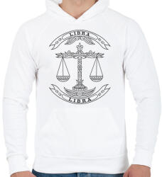 printfashion Mérleg - Férfi kapucnis pulóver - Fehér (13791556)