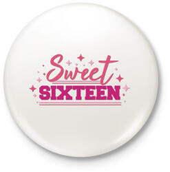 printfashion Sweet sixteen - Kitűző, hűtőmágnes - Fehér (4314852)