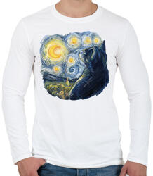 printfashion Van Gogh macskája - Férfi hosszú ujjú póló - Fehér (11684379)