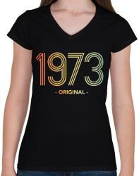 printfashion 1973 - Női V-nyakú póló - Fekete (11982027)