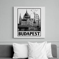 printfashion Budapest - Vászonkép - Fehér (6635187)