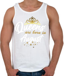 printfashion A királynők augusztusban születtek - Férfi atléta - Fehér (4519516)