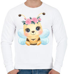 printfashion Cuki méhecske - Férfi pulóver - Fehér (7589700)