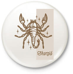 printfashion Skorpió horoszkóp - Kitűző, hűtőmágnes - Fehér (6273772)