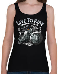 printfashion LIVE TO RIDE - Női atléta - Fekete (4870154)