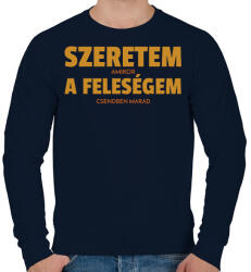 printfashion Szeretem, amikor a feleségem csendben marad - Férfi pulóver - Sötétkék (11494838)