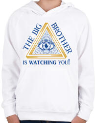 printfashion The big brother is watching you! - Gyerek kapucnis pulóver - Fehér (7013255)