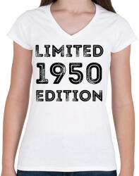printfashion 1950 - Női V-nyakú póló - Fehér (5055409)