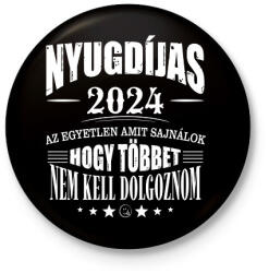 printfashion Nyugdijas lettem - Kitűző, hűtőmágnes - Fekete (16421934)