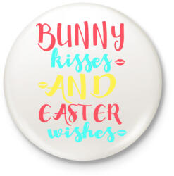 printfashion Nyuszi puszi - Kitűző, hűtőmágnes - Fehér (3087921)