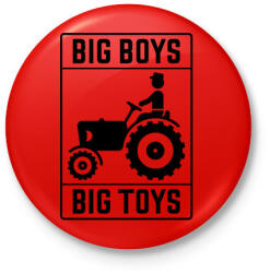 printfashion Big boys big toys - traktoros - Kitűző, hűtőmágnes - Piros (3109849)