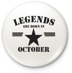 printfashion Legends are born in october - Kitűző, hűtőmágnes - Fehér (5173661)