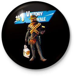 printfashion Fortnite Mancake #1 Victory Royal - Kitűző, hűtőmágnes - Fekete (16346940)