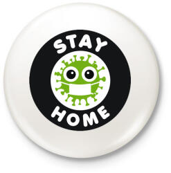 printfashion Maradj otthon! - Kitűző, hűtőmágnes - Fehér (3087902)