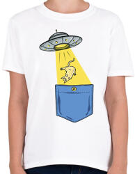 printfashion Ufós zsebminta - Gyerek póló - Fehér (13102508)