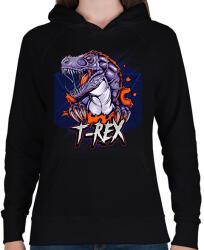 printfashion t-rex - Női kapucnis pulóver - Fekete (15473428)