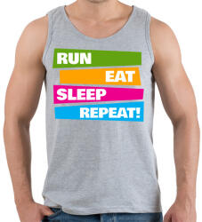 printfashion Run Eat Sleep Repeat! - Futás - Férfi atléta - Sport szürke (850925)