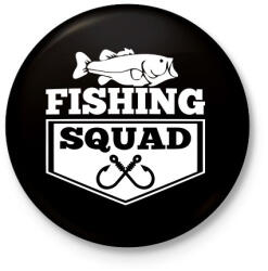 printfashion Fishing squad - Kitűző, hűtőmágnes - Fekete (3098195)