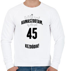 printfashion kamasz-45-black-white - Férfi pulóver - Fehér (601414)