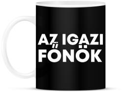 printfashion Az igazi főnök - Bögre - Fekete (2157990)