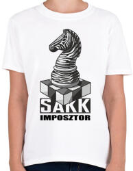 printfashion Sakk imposztor - Gyerek póló - Fehér (4920902)