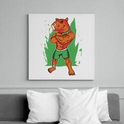 printfashion Kigyúrt capybara - Vászonkép - Fehér (13875423)