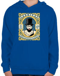 printfashion Szakállas nő - Gyerek kapucnis pulóver - Királykék (166273)
