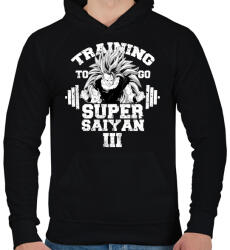 printfashion Training to go super saiyan - Férfi kapucnis pulóver - Fekete (209012)
