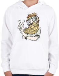 printfashion Hippie - Gyerek kapucnis pulóver - Fehér (1945345)