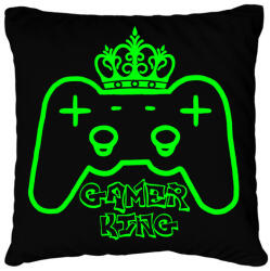 printfashion Gamer king - Párnahuzat, Díszpárnahuzat - Fekete (5325751)