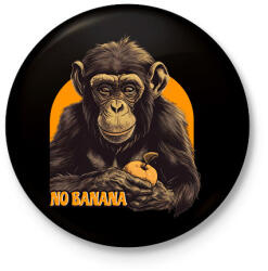 printfashion Csimpánz és az alma - Kitűző, hűtőmágnes - Fekete (13179586)