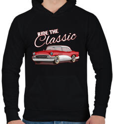 printfashion Classic car - Férfi kapucnis pulóver - Fekete (4236599)