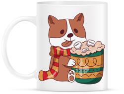 printfashion Karácsonyi corgi - Bögre - Fehér (10145864)