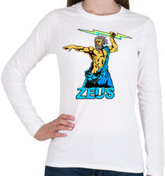 printfashion Zeusz a görög főisten - Női hosszú ujjú póló - Fehér (4339665)