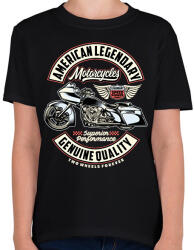 printfashion American motorcycle - Gyerek póló - Fekete (13720676)