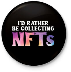 printfashion BITCOIN 4 EVER 50 - Kitűző, hűtőmágnes - Fekete (6117064)