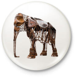 printfashion Elephant - Kitűző, hűtőmágnes - Fehér (3075819)