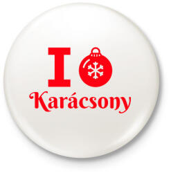 printfashion I love Karácsony - Kitűző, hűtőmágnes - Fehér (9550531)