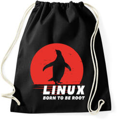printfashion Linux - Born to be root - Sportzsák, Tornazsák - Fekete (3531108)