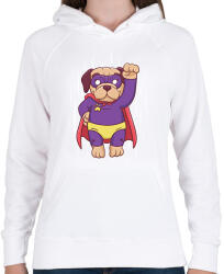 printfashion Szuper mopsz - Női kapucnis pulóver - Fehér (13236814)